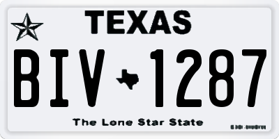 TX license plate BIV1287