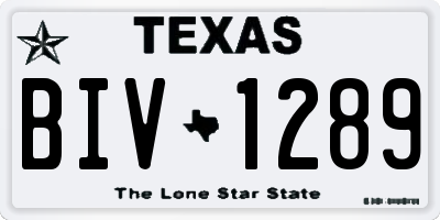 TX license plate BIV1289