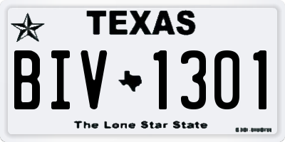TX license plate BIV1301