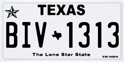 TX license plate BIV1313