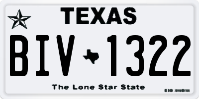 TX license plate BIV1322