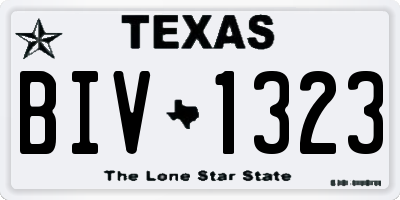 TX license plate BIV1323