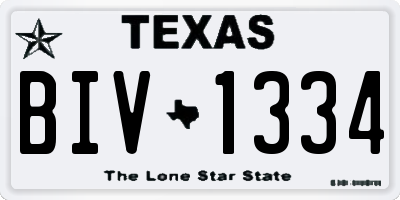 TX license plate BIV1334