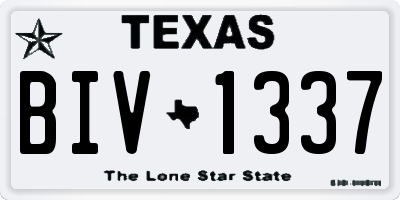 TX license plate BIV1337