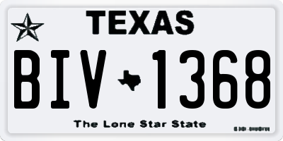 TX license plate BIV1368