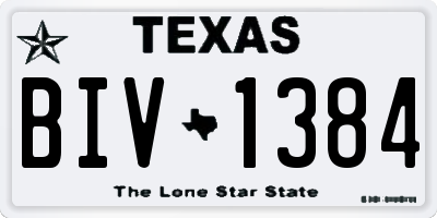 TX license plate BIV1384