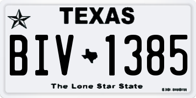 TX license plate BIV1385