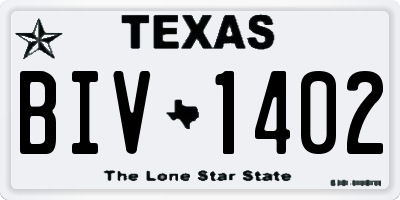 TX license plate BIV1402