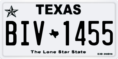TX license plate BIV1455