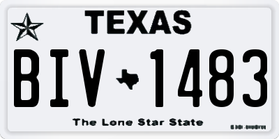 TX license plate BIV1483