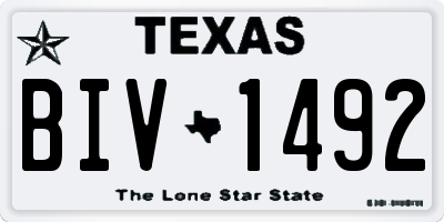 TX license plate BIV1492