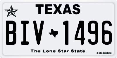 TX license plate BIV1496