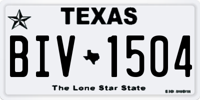 TX license plate BIV1504