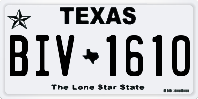 TX license plate BIV1610