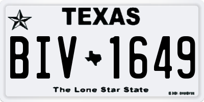 TX license plate BIV1649