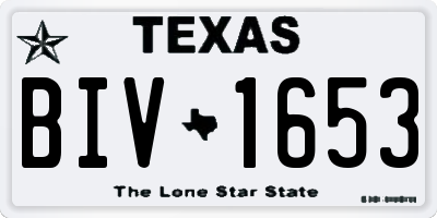 TX license plate BIV1653