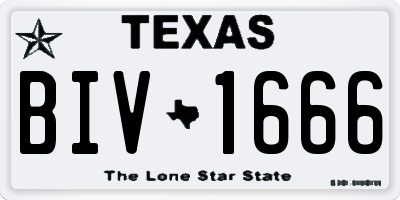 TX license plate BIV1666