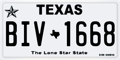 TX license plate BIV1668