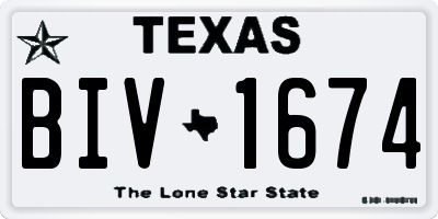 TX license plate BIV1674