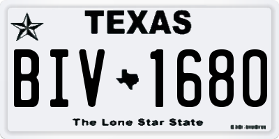 TX license plate BIV1680