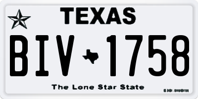 TX license plate BIV1758