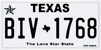 TX license plate BIV1768