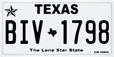 TX license plate BIV1798
