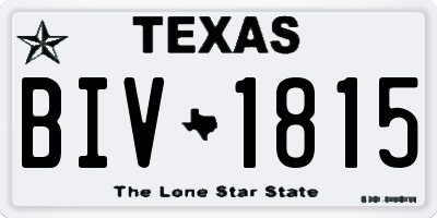 TX license plate BIV1815