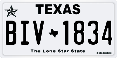 TX license plate BIV1834