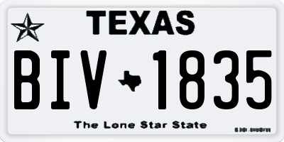 TX license plate BIV1835