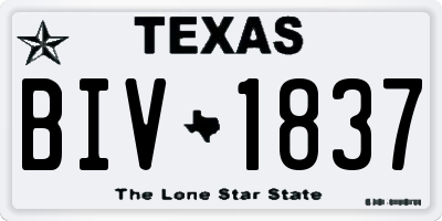 TX license plate BIV1837