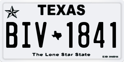 TX license plate BIV1841