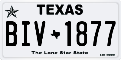 TX license plate BIV1877