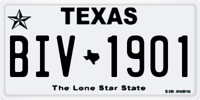 TX license plate BIV1901
