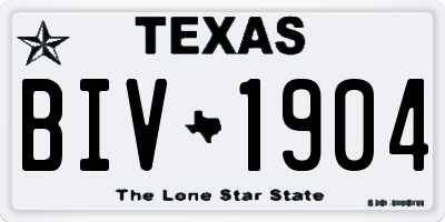 TX license plate BIV1904