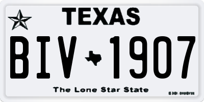 TX license plate BIV1907