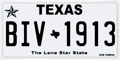 TX license plate BIV1913