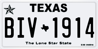 TX license plate BIV1914