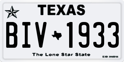 TX license plate BIV1933