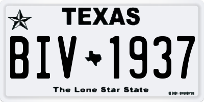 TX license plate BIV1937