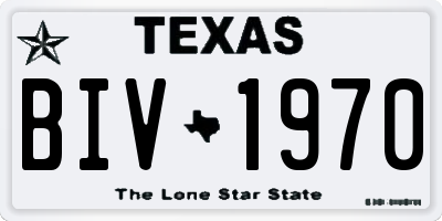 TX license plate BIV1970