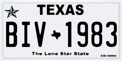 TX license plate BIV1983