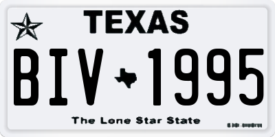 TX license plate BIV1995