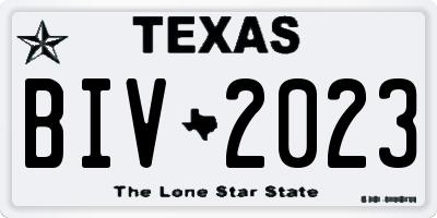 TX license plate BIV2023