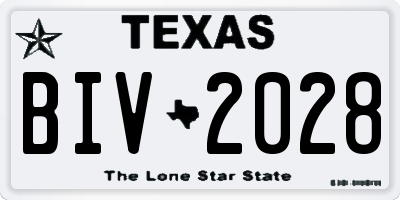 TX license plate BIV2028
