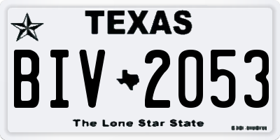 TX license plate BIV2053