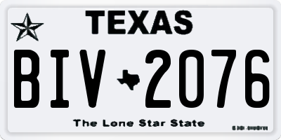 TX license plate BIV2076