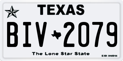 TX license plate BIV2079
