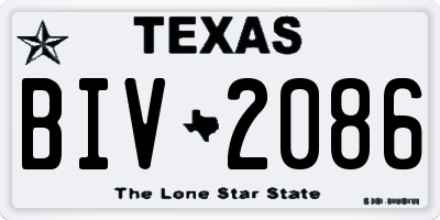 TX license plate BIV2086