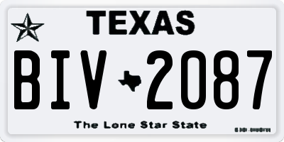 TX license plate BIV2087